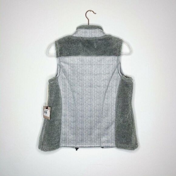 Aventura Vest Women Small Hunter Style Griffin Grey Herringbone Plush Fleece NWT - Picture 3 of 6